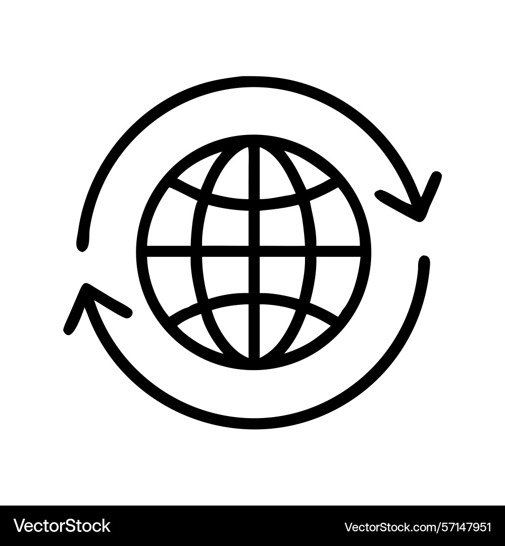 Global network connection world circulation icon vector image
