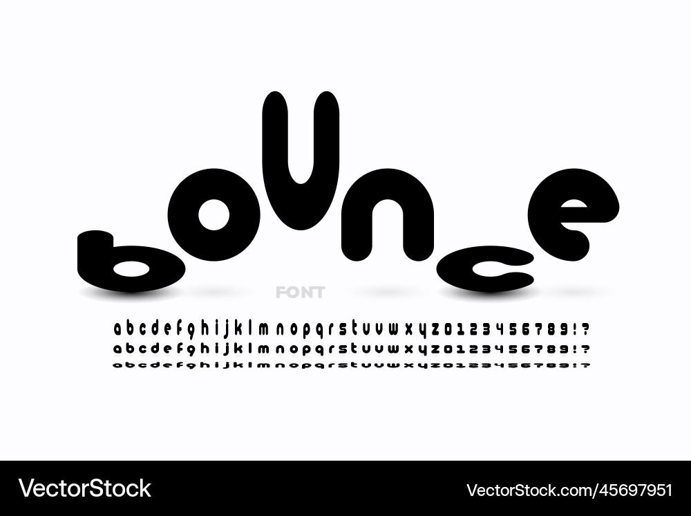 Jumping letters style font Jumping letters style font Vector Image
