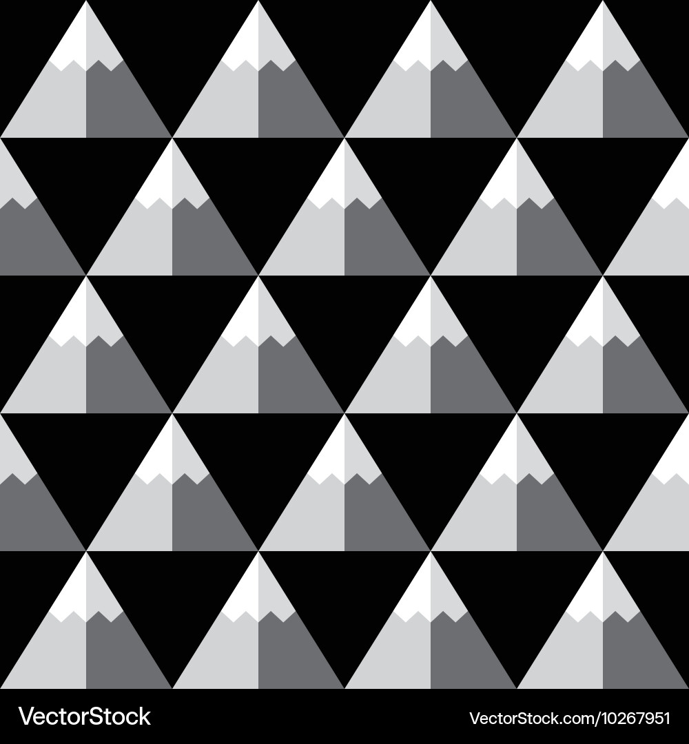 Monochrome Mountain Tile Pattern Vector Image