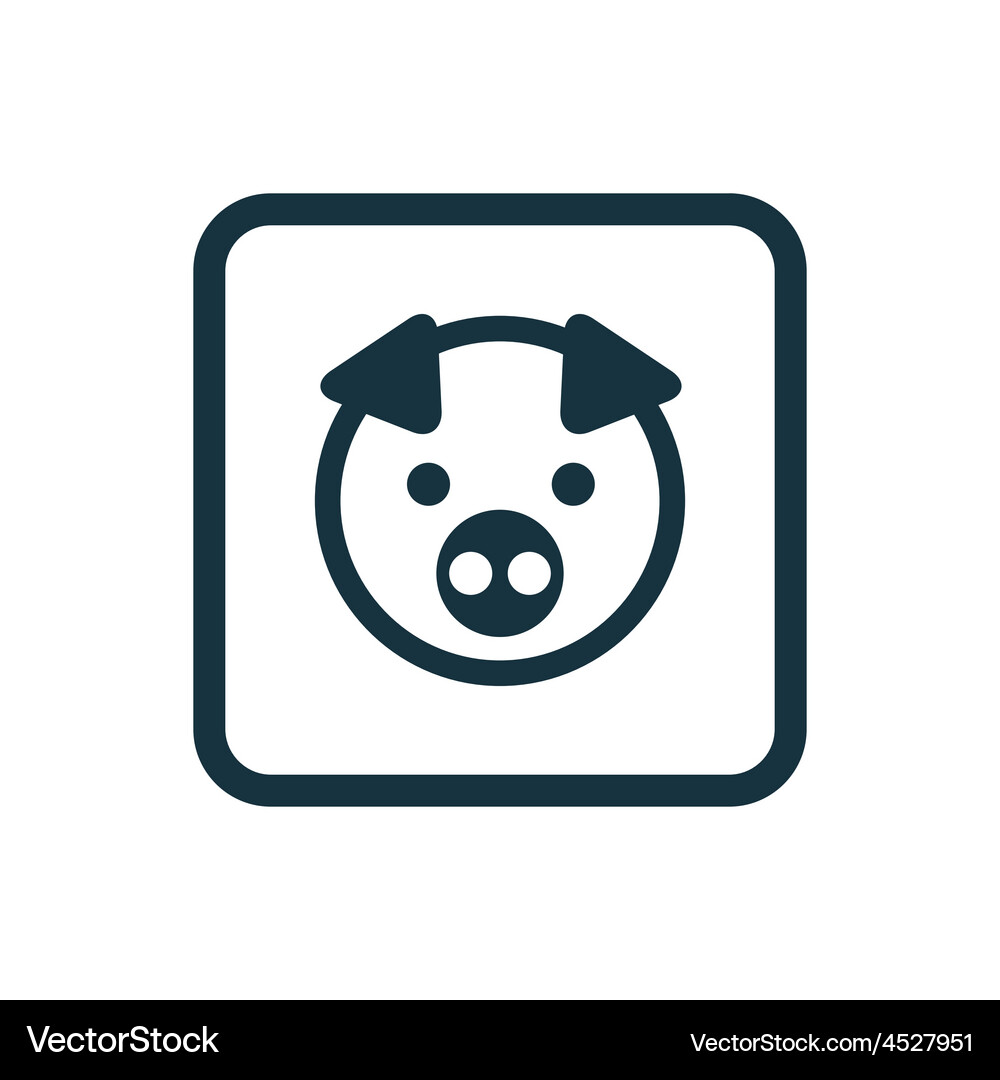 Pig icon rounded squares button Vector Image