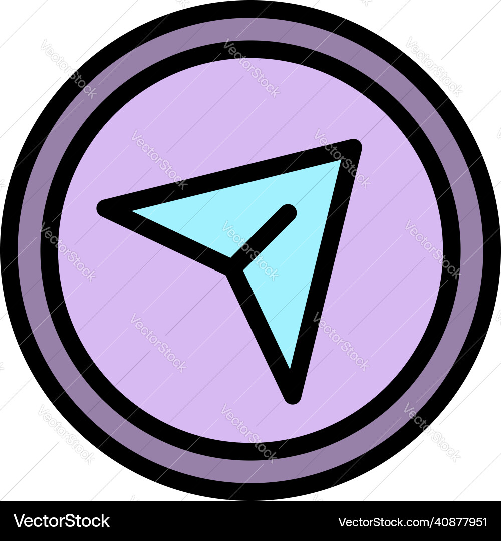 Send button icon color outline Send button icon color outline vector image