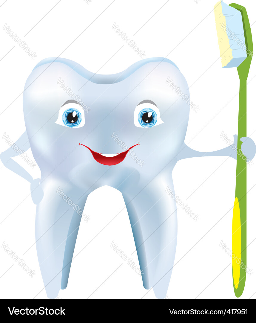 Smiling Tooth Character vector image