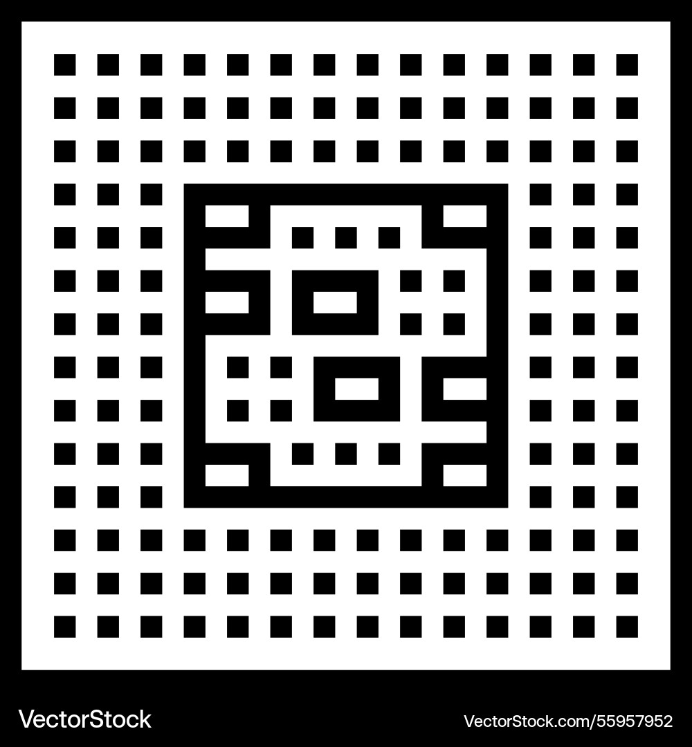 Computer chip ai integration line icon vector image
