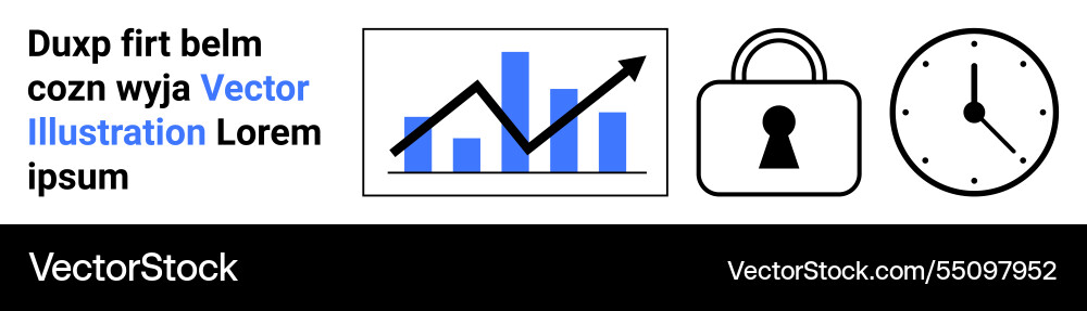 Data analysis with growth chart security lock Data analysis with growth chart security lock vector image