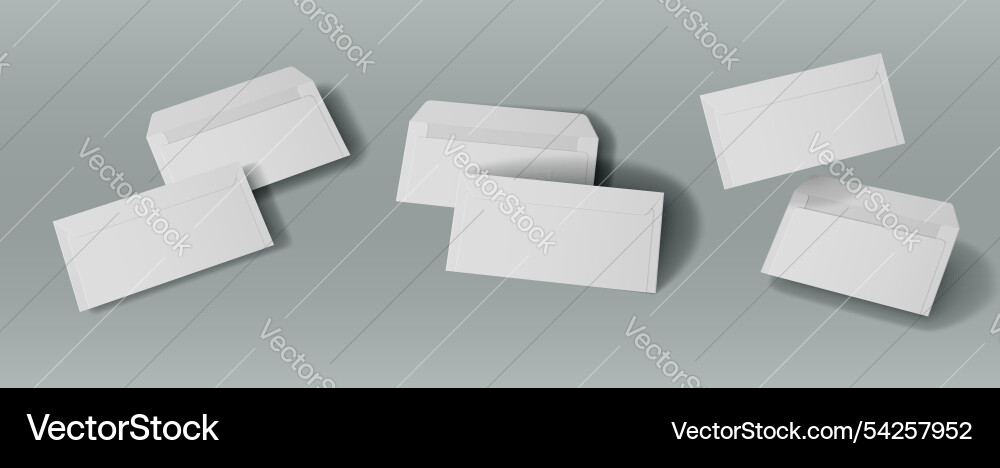Empty white open and closed envelopes Empty white open and closed envelopes vector image