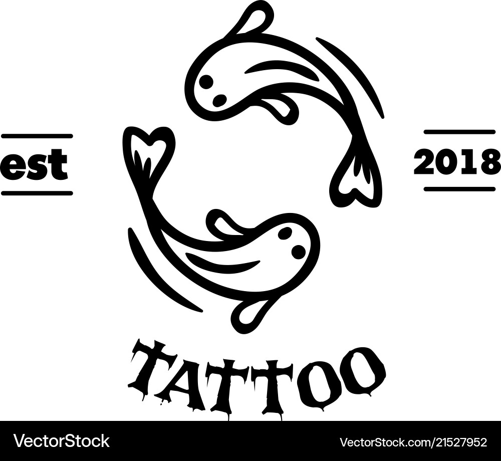Koi Fish Yin Yang Tattoo Vector Image