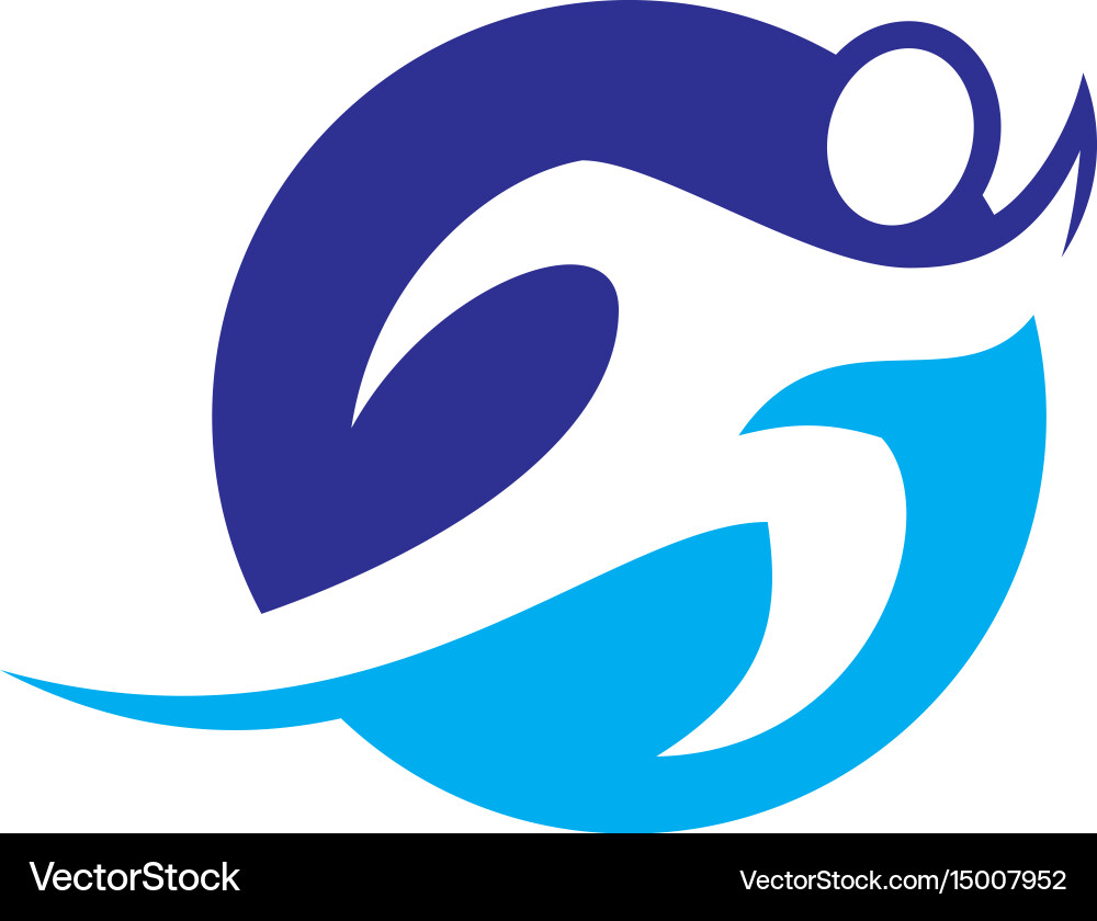 Running Person Circle Logo vector image