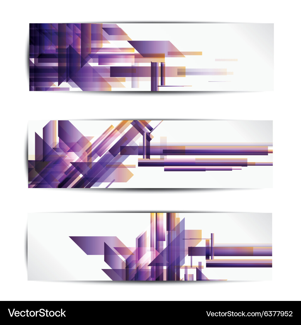 Set of abstract colorful web headers and cards vector image