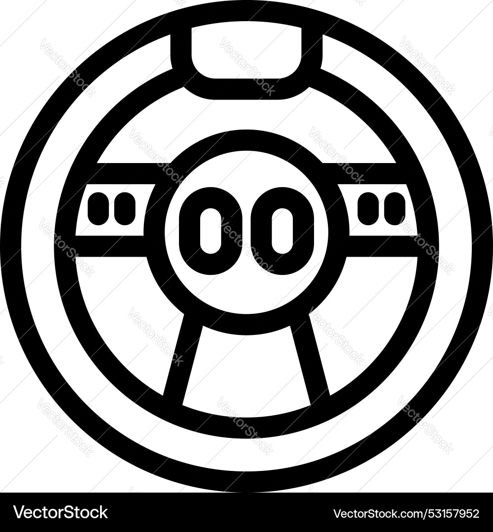 Steering wheel with buttons displaying double zero Steering wheel with buttons displaying double zero vector image