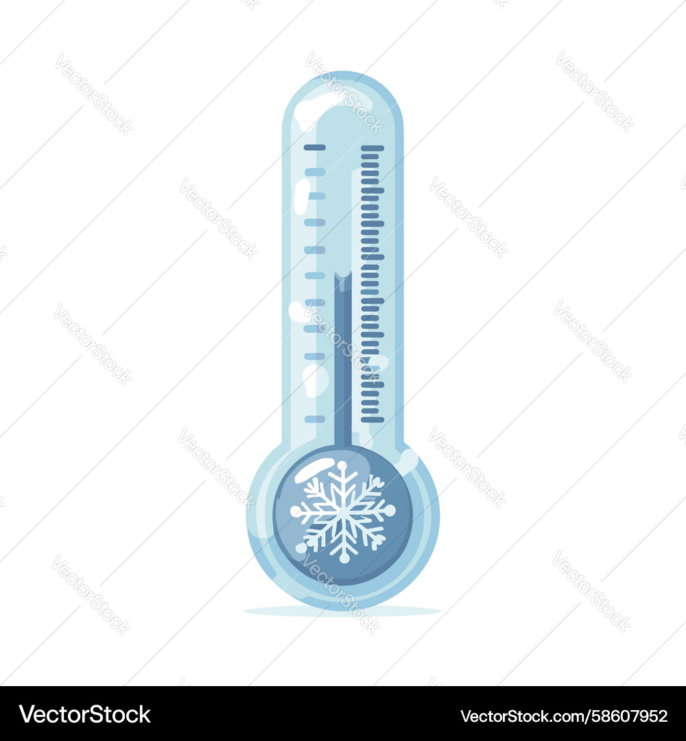 Thermometer displaying low temperatures Vector Image