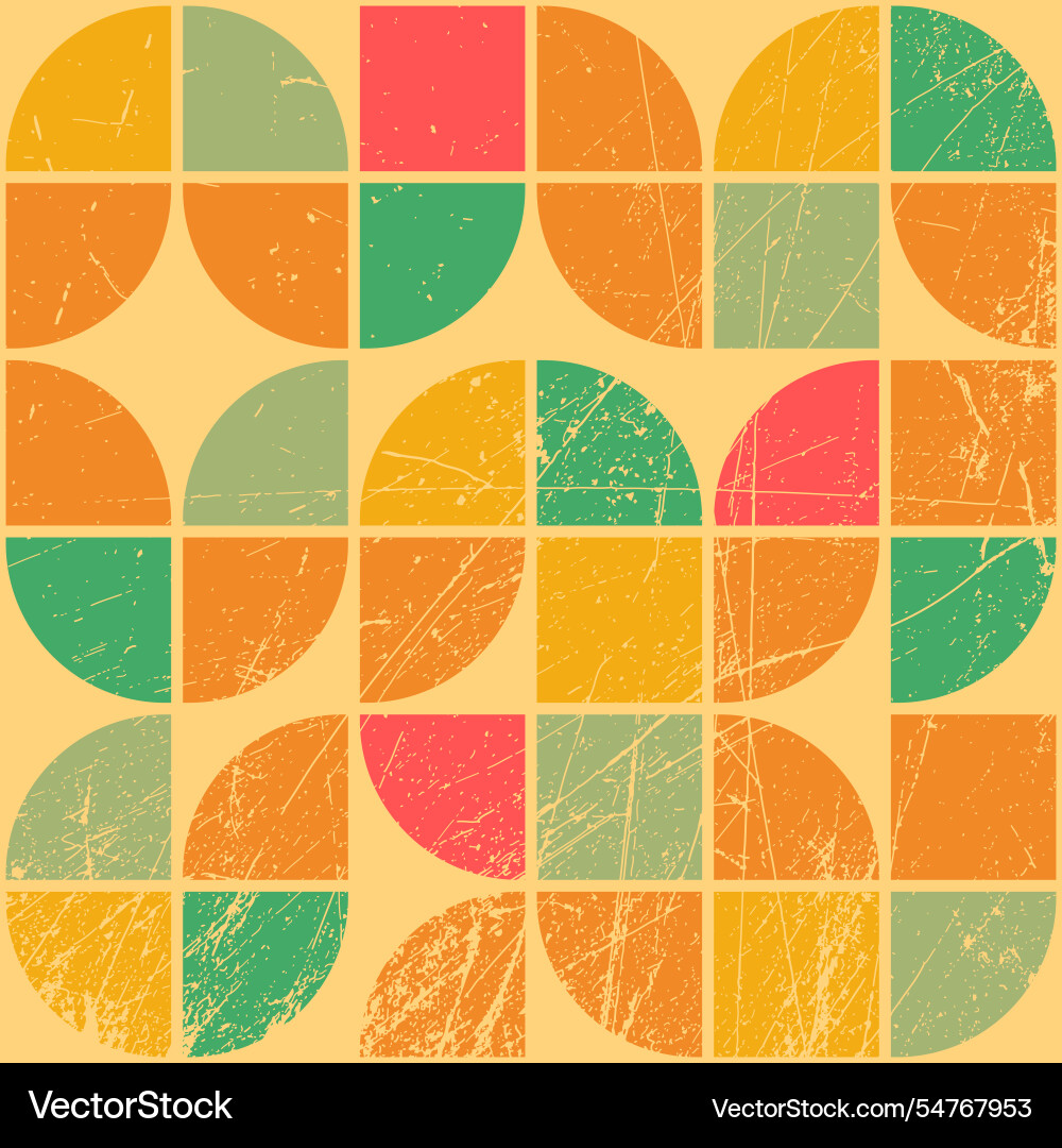 Abstract and tiled pattern of geometric shapes Vector Image