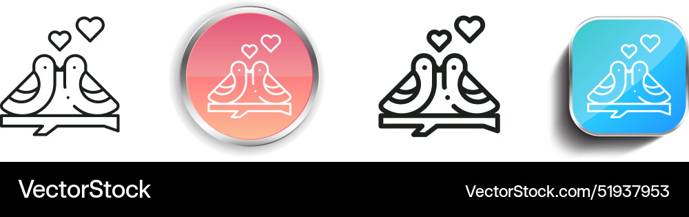 Bird icon thin linear regular and button style vector image