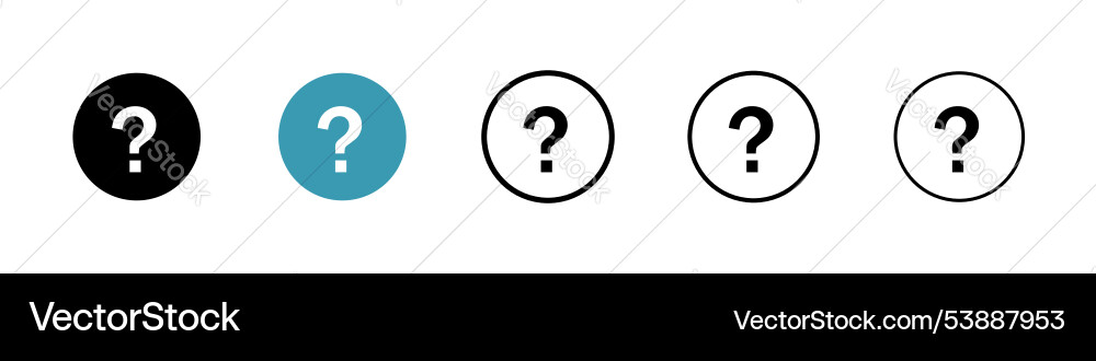 Doubts button icon set Doubts button icon set Vector Image