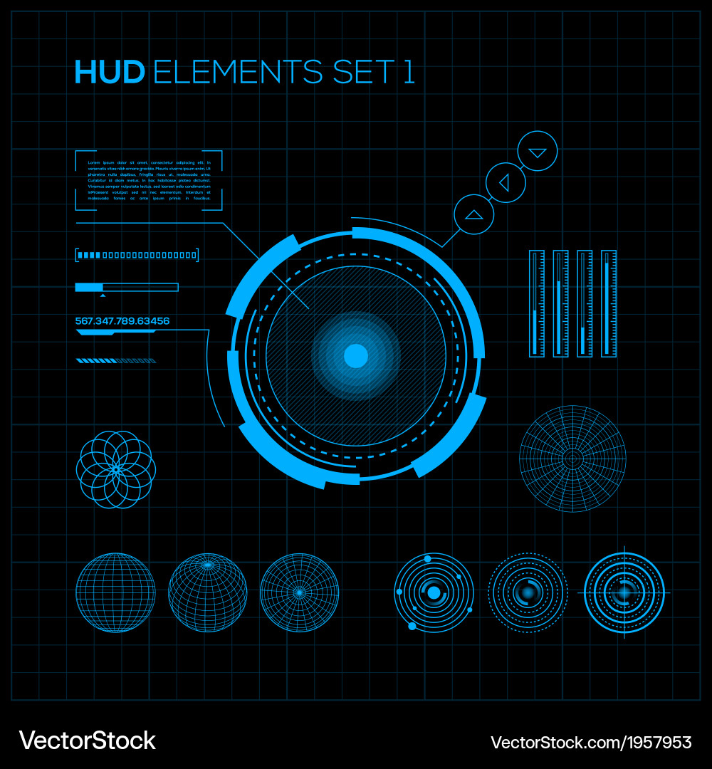 Futuristic User Interface Kit vector image