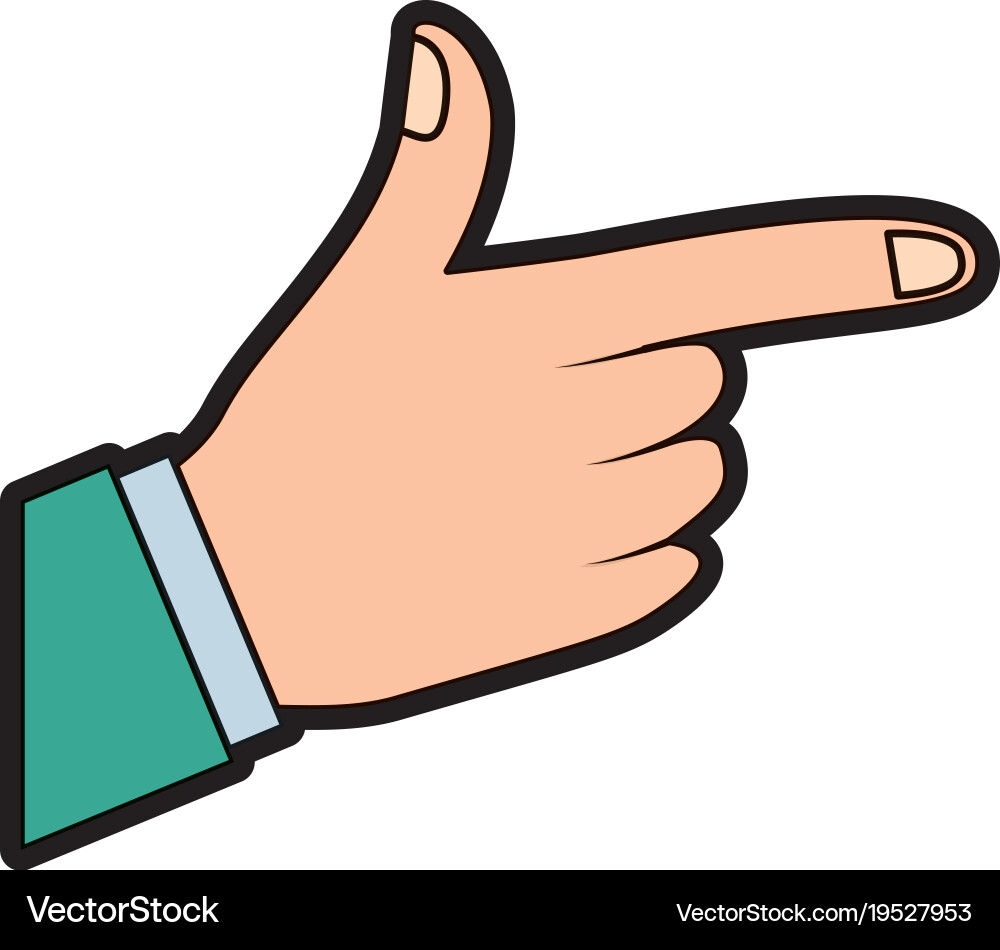 Hand indicating or showing direction by pointing Vector Image