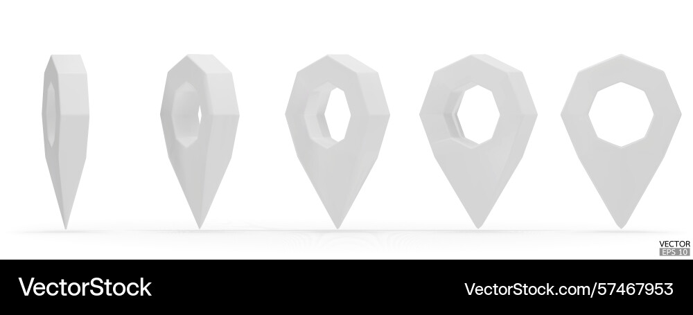 Set of map white pointer isolated Set of map white pointer isolated vector image