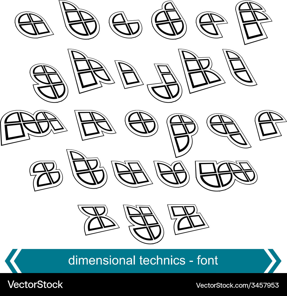 Small dimensional shift letters with rotation Vector Image