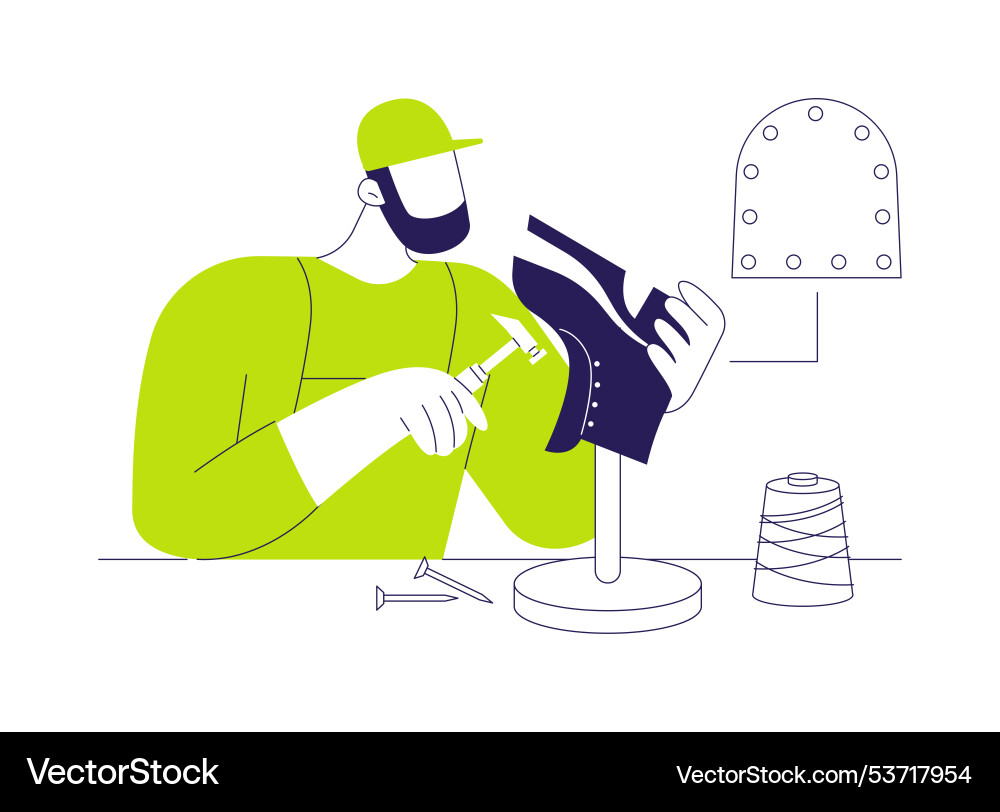 Assembling the shoe abstract concept Assembling the shoe abstract concept vector image