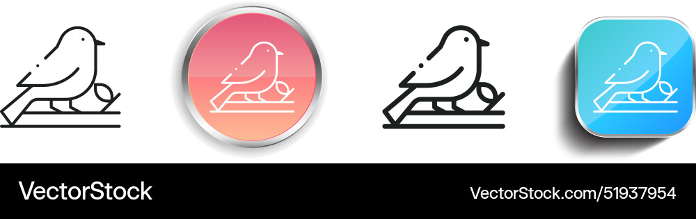 Bird icon thin linear regular and button style vector image