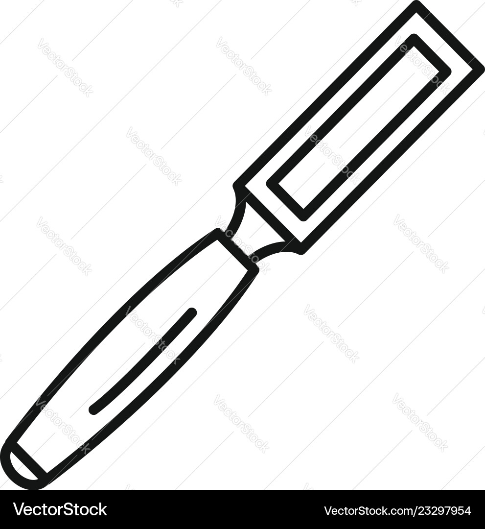 Chisel icon outline style Chisel icon outline style Vector Image