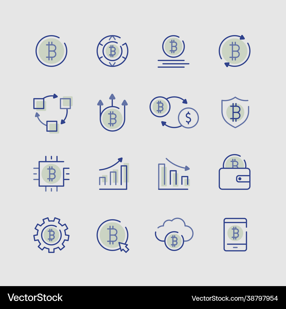 Cryptocurrency design elements set – Royalty-Free Vector | VectorStock