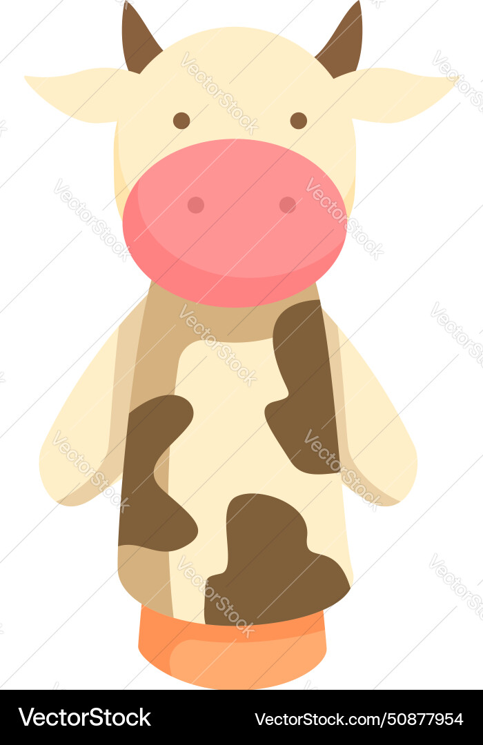 Dairy cow doll icon cartoon puppet toy vector image