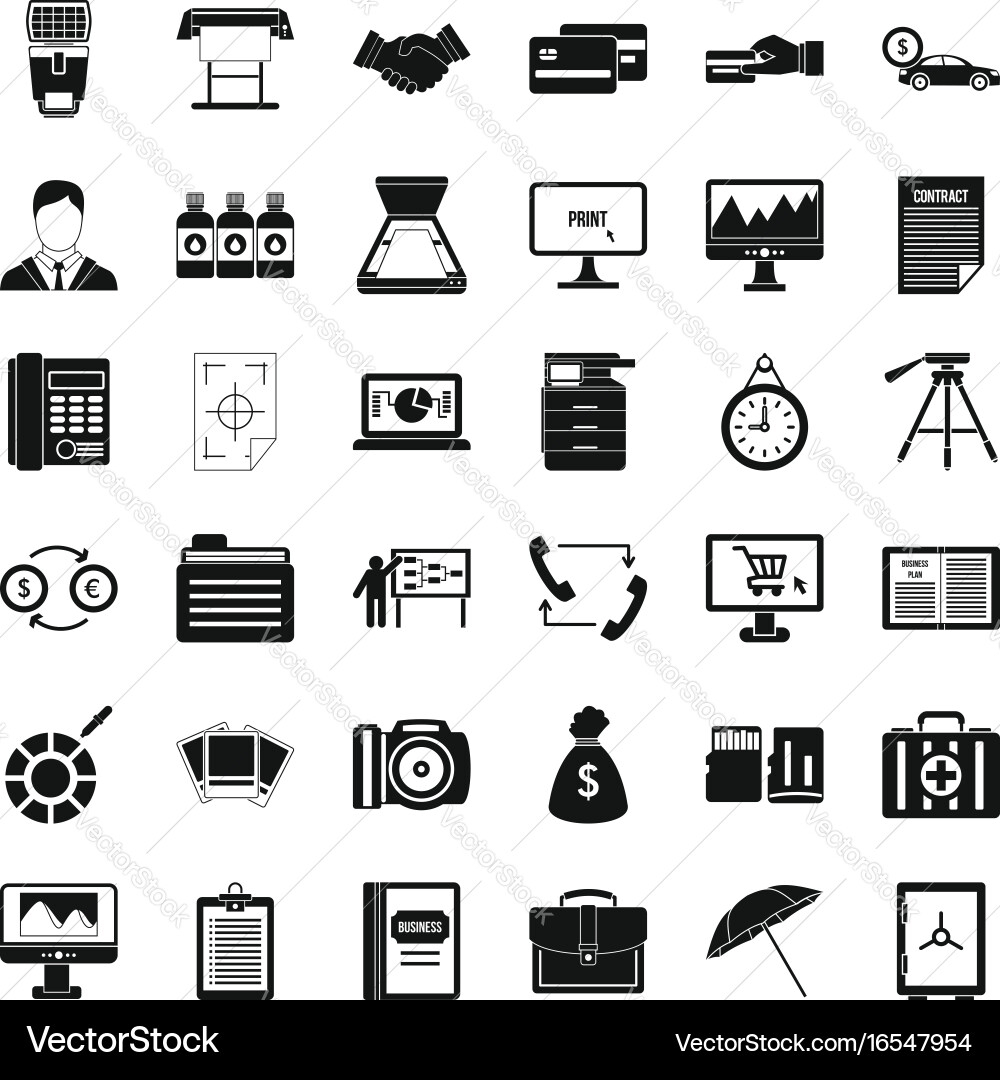 Department icons set simple style Vector Image