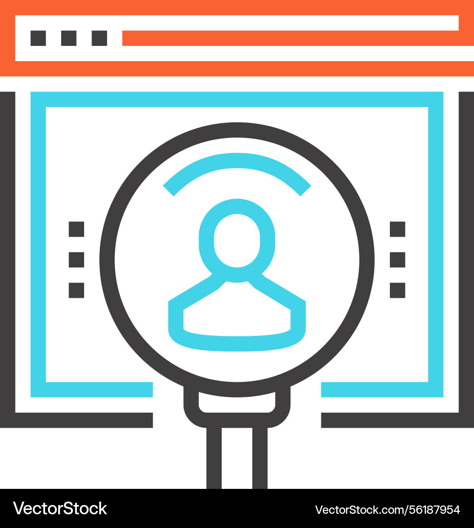 Finden Sie Ihre Freunde flache Linie Web-Icon-Konzept Finden Sie Ihre Freunde flache Linie Web-Icon-Konzept vektorbild