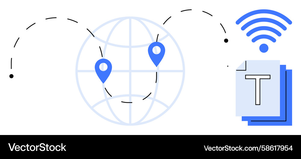 Global data sharing with location pins Vector Image