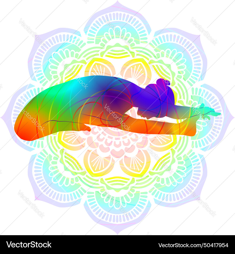 Janu shirshasana b yoga mandala Royalty Free Vector Image