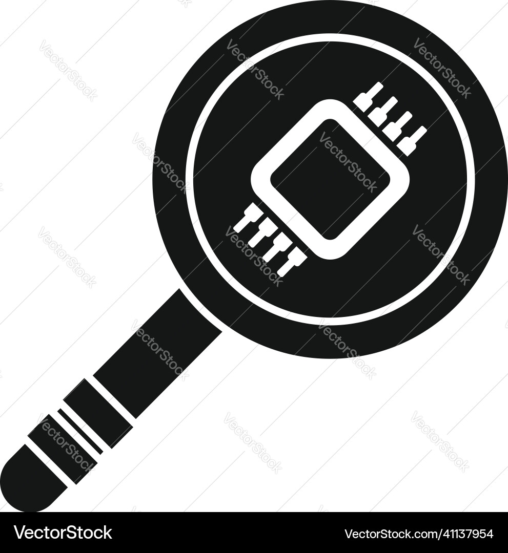 Processor magnifier icon simple mobile Processor magnifier icon simple mobile Vector Image