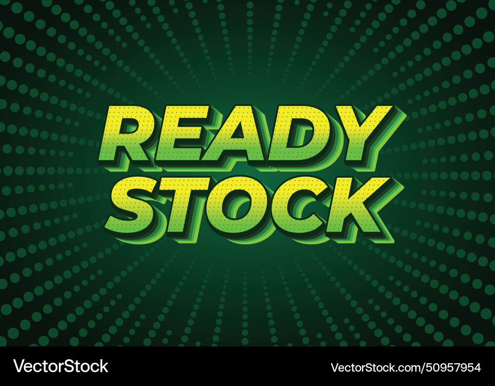 Ready stock text effect in 3d look with eye Vector Image