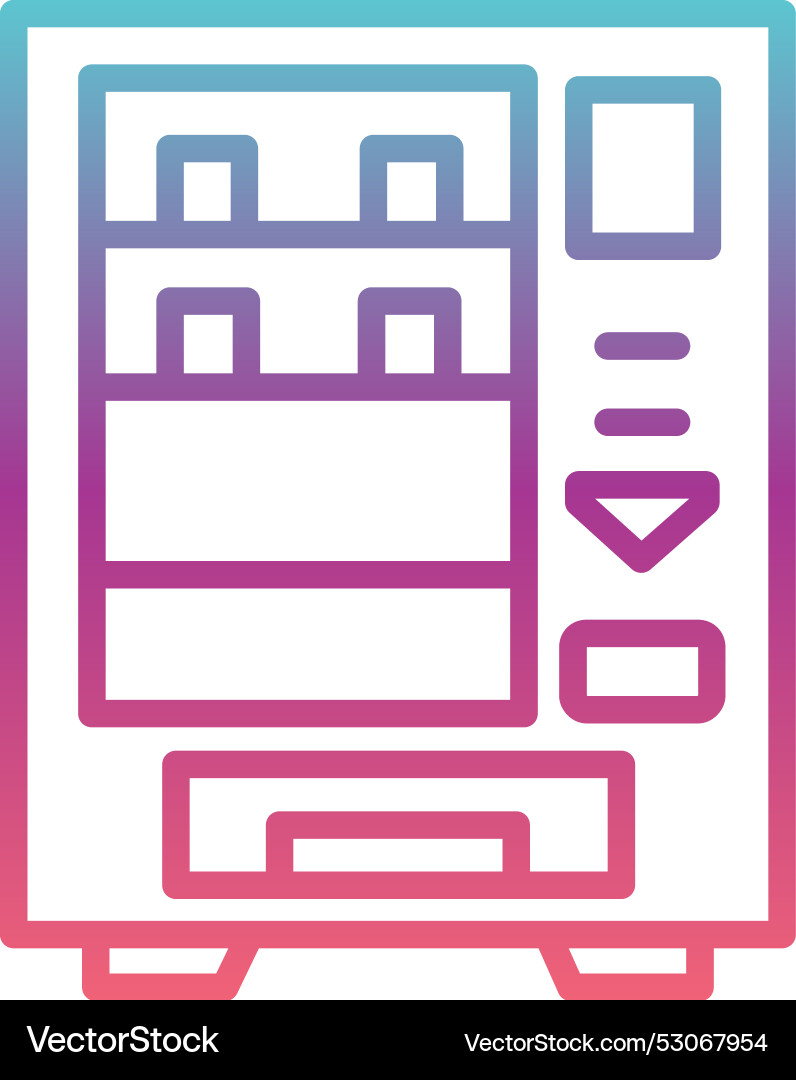 Vending machine line gradient design Vector Image