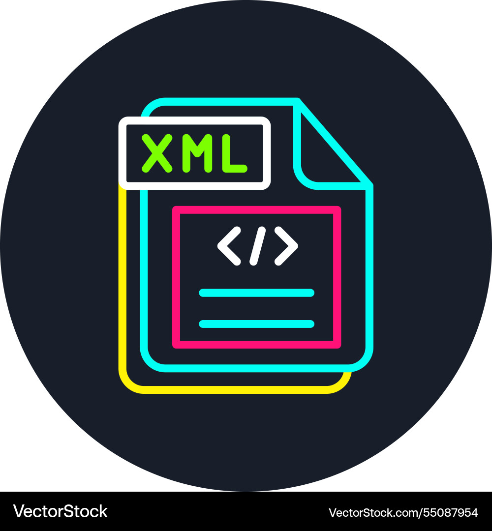 Xml line multi color icon vector image