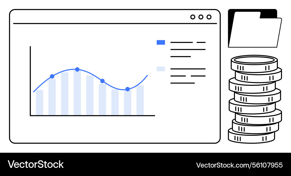 Data analysis with graph chart financial records Data analysis with graph chart financial records vector image