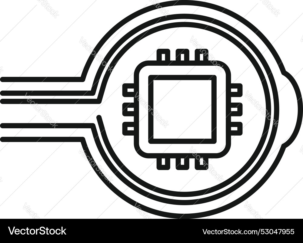 Electronic circuit with a microchip connecting Electronic circuit with a microchip connecting vector image