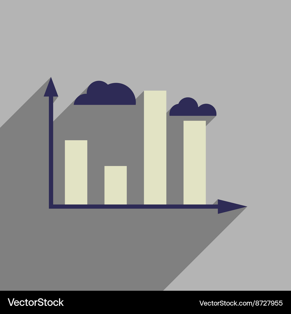 Flat web icon with long shadow graph Vector Image