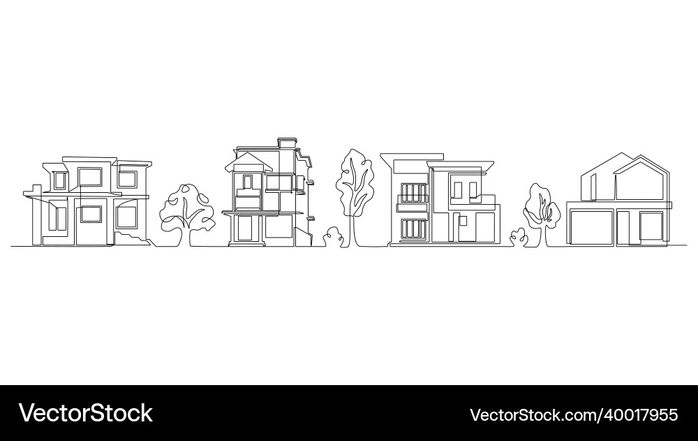 Line town abstract continuous city Line town abstract continuous city vector image