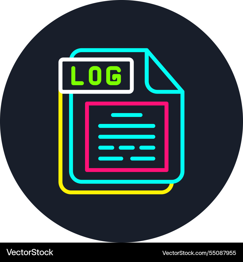 Log line multi color icon Vector Image