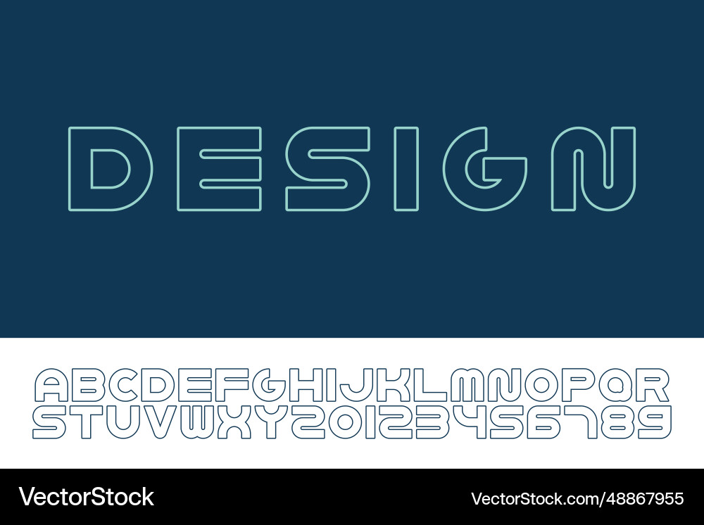 Modern futuristic font - minimalistic Modern futuristic font - minimalistic vector image
