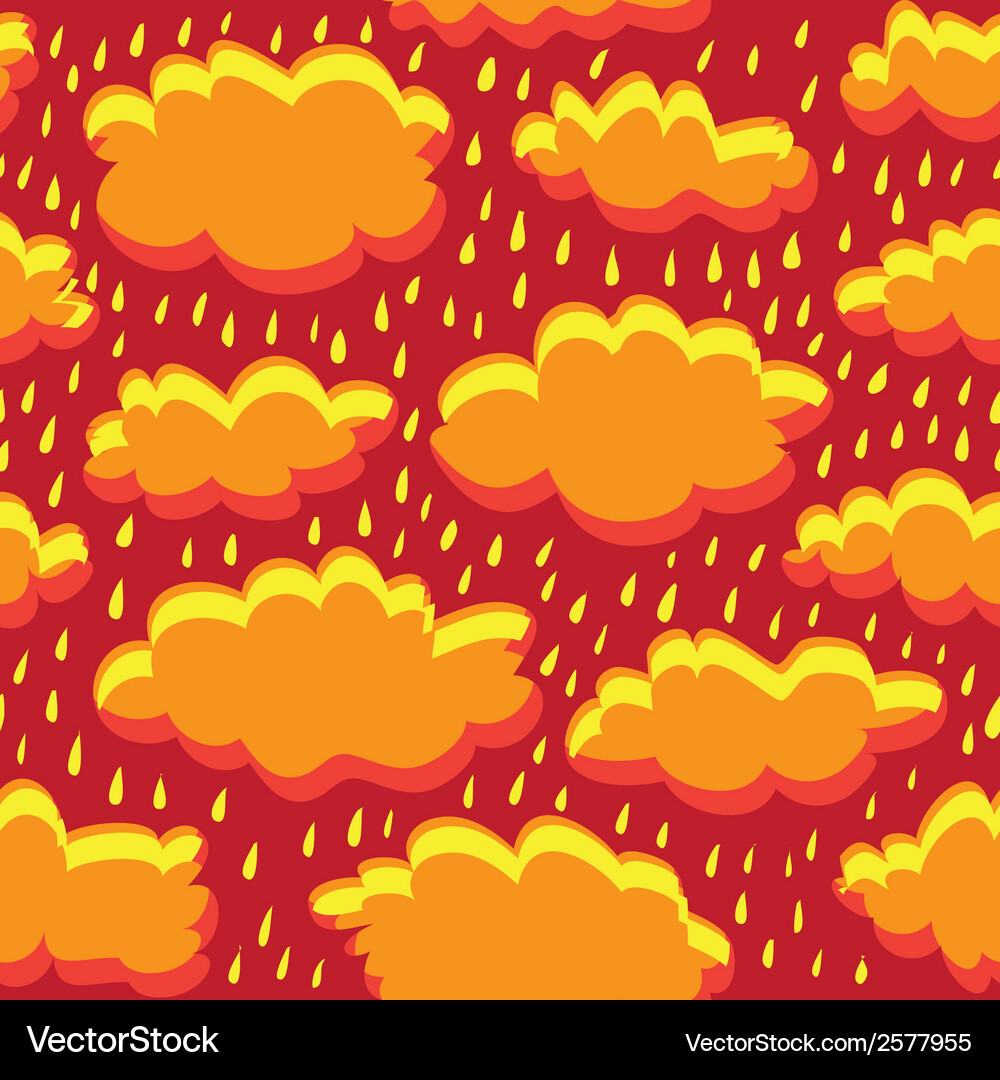 Seamless pattern of clouds and rain Vector Image