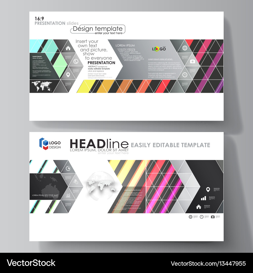 Set of business templates for presentation slides Set of business templates for presentation slides vector image
