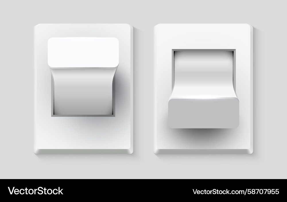 Set of realistic toggle switches in on and off Vector Image