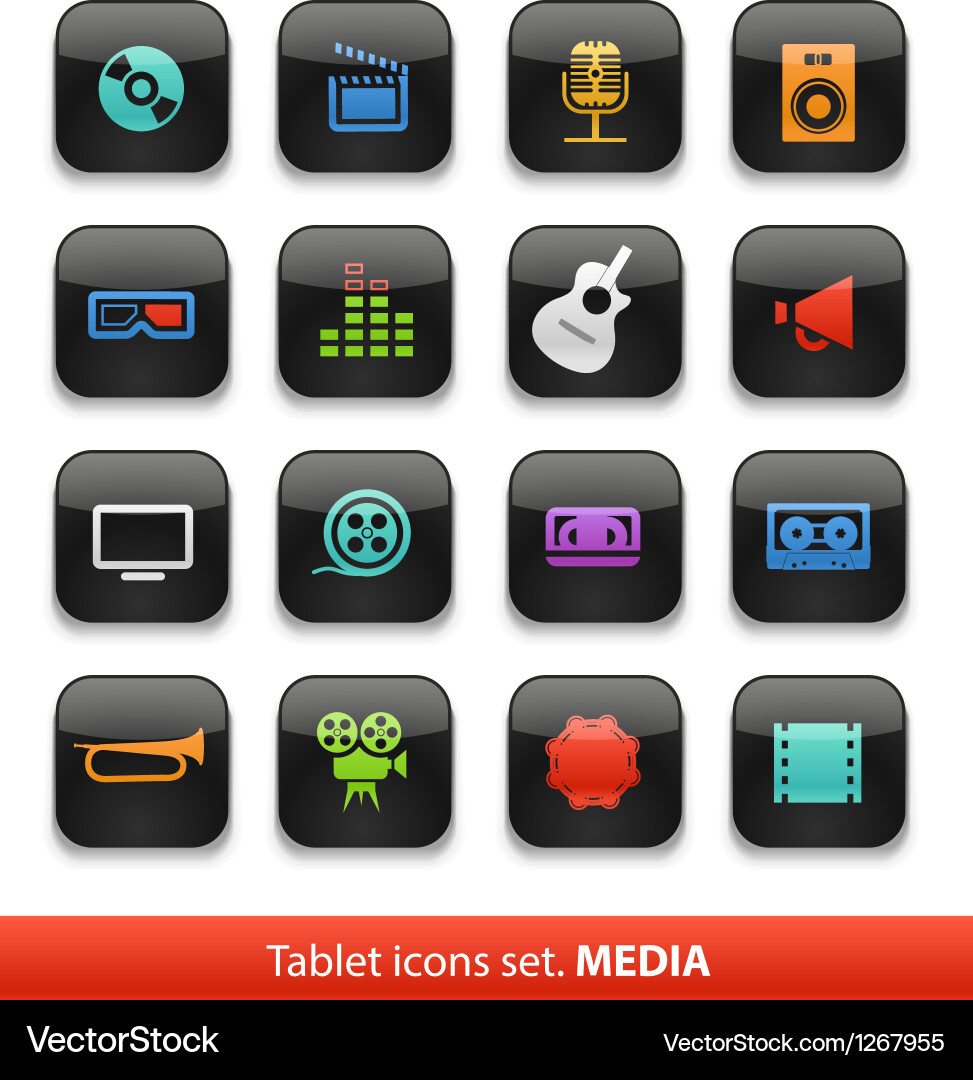 Tablet buttons collection isolate vector image