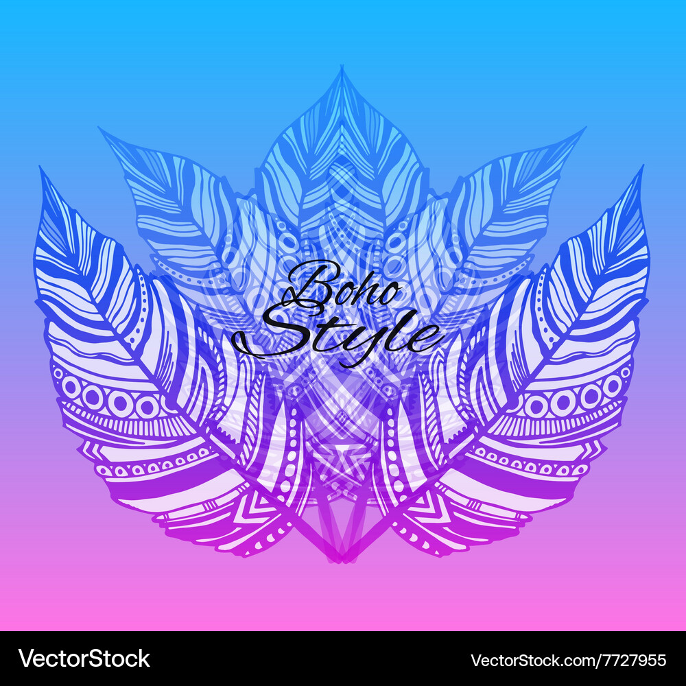 Trendy boho style patterned elements Vector Image