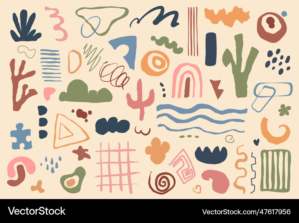 Abstract hand drawn objects mega set in graphic Abstract hand drawn objects mega set in graphic vector image