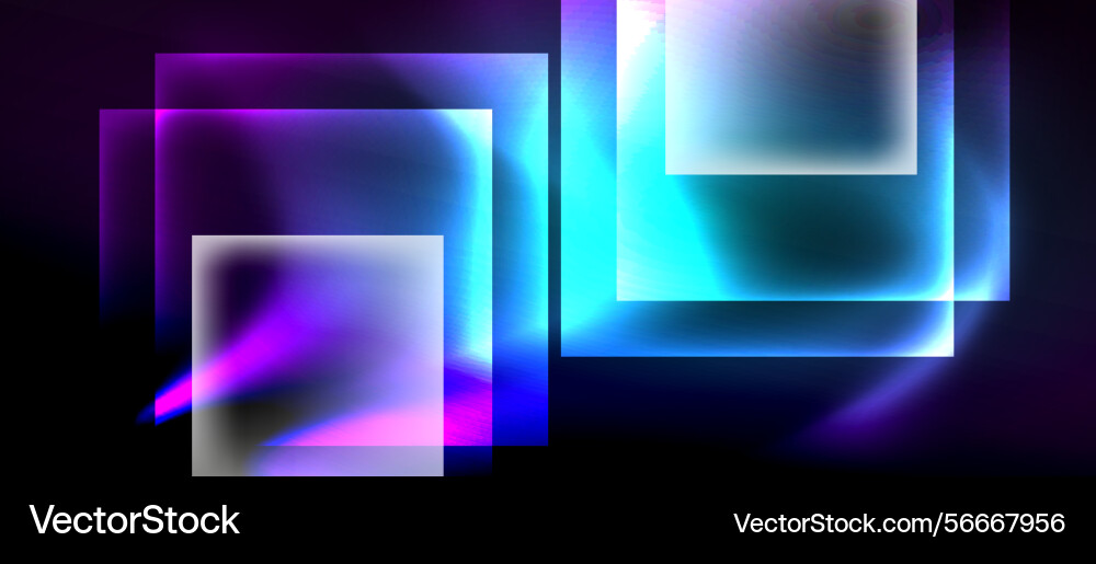 Abstract neon squares overlap creating vibrant Abstract neon squares overlap creating vibrant Vector Image