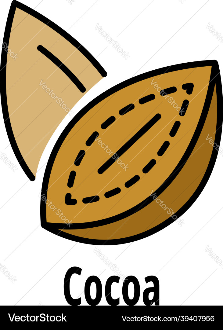 Cocoa nut icon color outline Cocoa nut icon color outline vector image