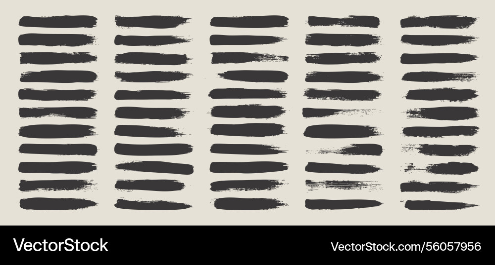 Grunge brush strokes lines ink smudges hand Grunge brush strokes lines ink smudges hand vector image