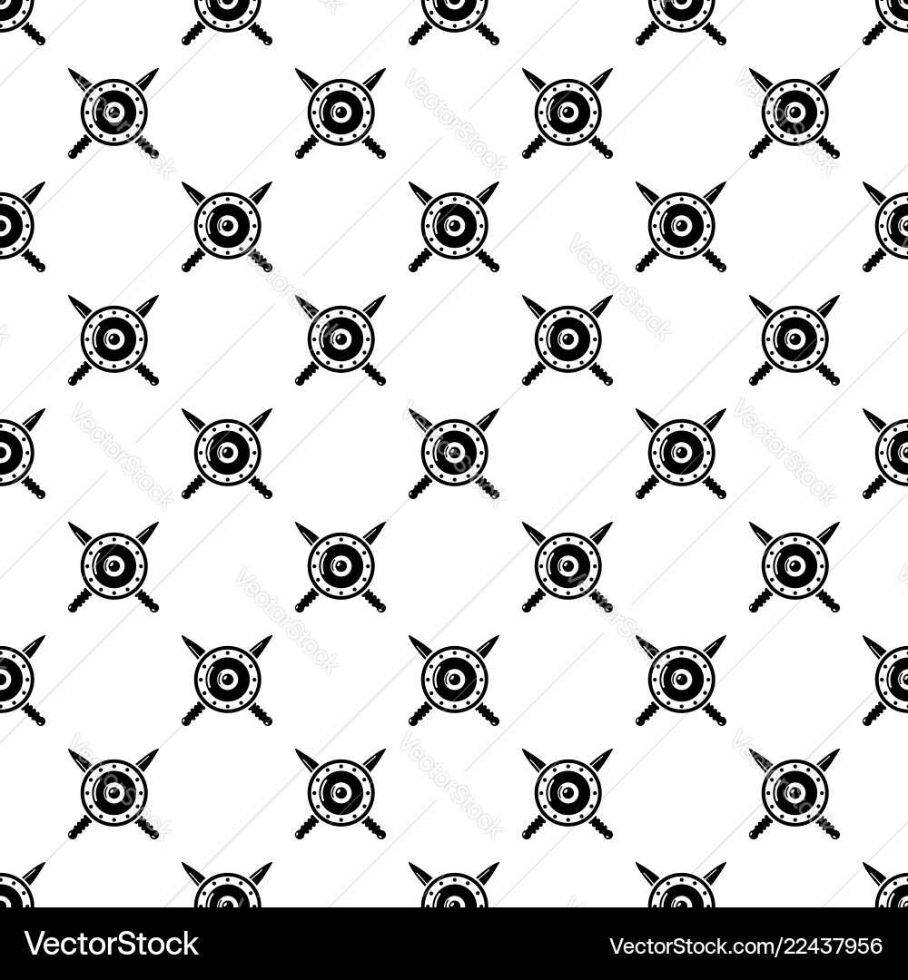 Medieval shield and swords pattern seamless Medieval shield and swords pattern seamless vector image